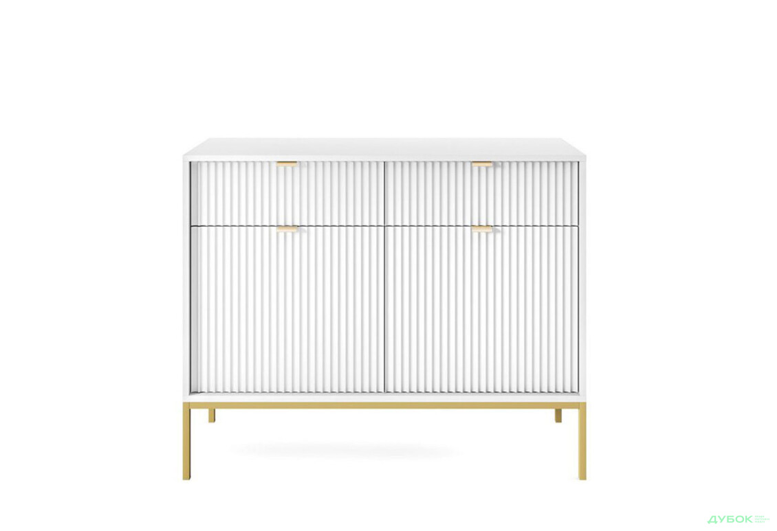 Комод Perfect Home Нова / Nova 2-дверний з 2 шухлядами 104 см, білий, золоті ніжки - Зображення 2 Зображення 2 - Комод Perfect Home Нова / Nova 2-дверний з 2 шухлядами 104 см, білий, золоті ніжки
