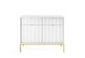 Комод Perfect Home Нова / Nova 2-дверний з 2 шухлядами 104 см, білий, золоті ніжки - Зображення 2 Зображення 2 - Комод Perfect Home Нова / Nova 2-дверний з 2 шухлядами 104 см, білий, золоті ніжки