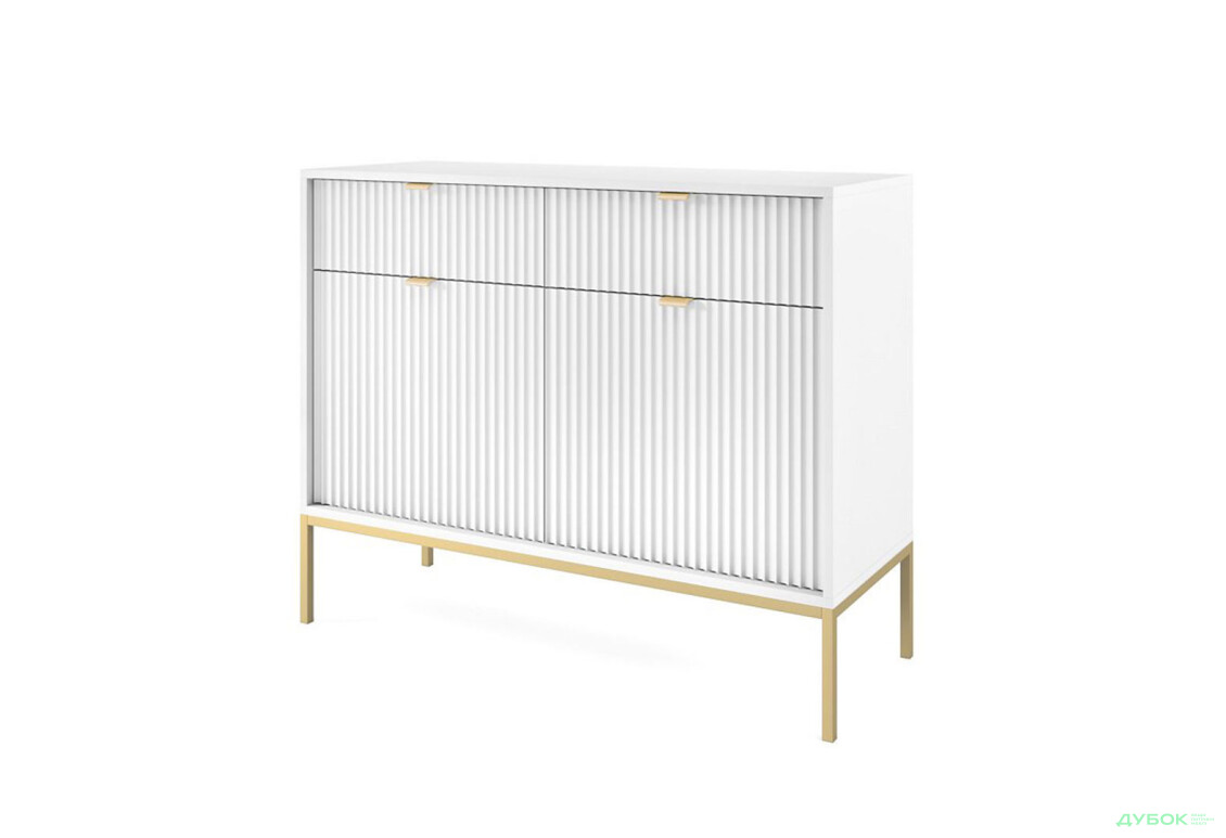 Комод Perfect Home Нова / Nova 2-дверний з 2 шухлядами 104 см, білий, золоті ніжки - Зображення 1 Зображення 1 - Комод Perfect Home Нова / Nova 2-дверний з 2 шухлядами 104 см, білий, золоті ніжки