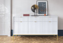 Изображение 4 - Комод Perfect Home Нова / Nova 3-дверный с 3 ящиками 154 см, белый, золотые ножки