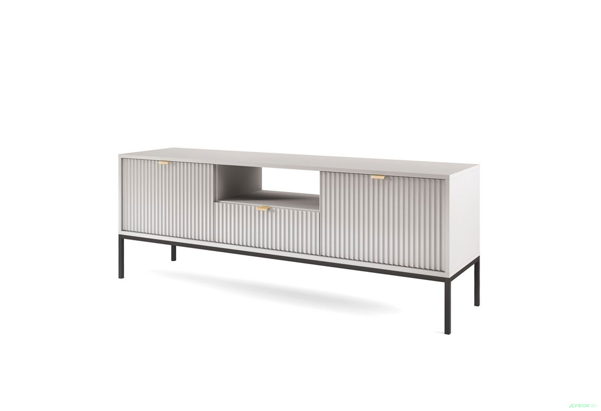 Тумба під ТВ Perfect Home Нова / Nova з 2 дверками, шухлядою та поличкою 154 см, сірий, чорні ніжки - Зображення 1 Зображення 1 - Тумба під ТВ Perfect Home Нова / Nova з 2 дверками, шухлядою та поличкою 154 см, сірий, чорні ніжки