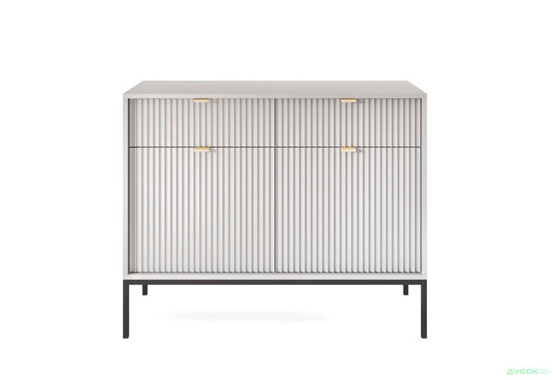 Комод Perfect Home Нова / Nova 2-дверний з 2 шухлядами 104 см, сірий, чорні ніжки - Зображення 2 Зображення 2 - Комод Perfect Home Нова / Nova 2-дверний з 2 шухлядами 104 см, сірий, чорні ніжки