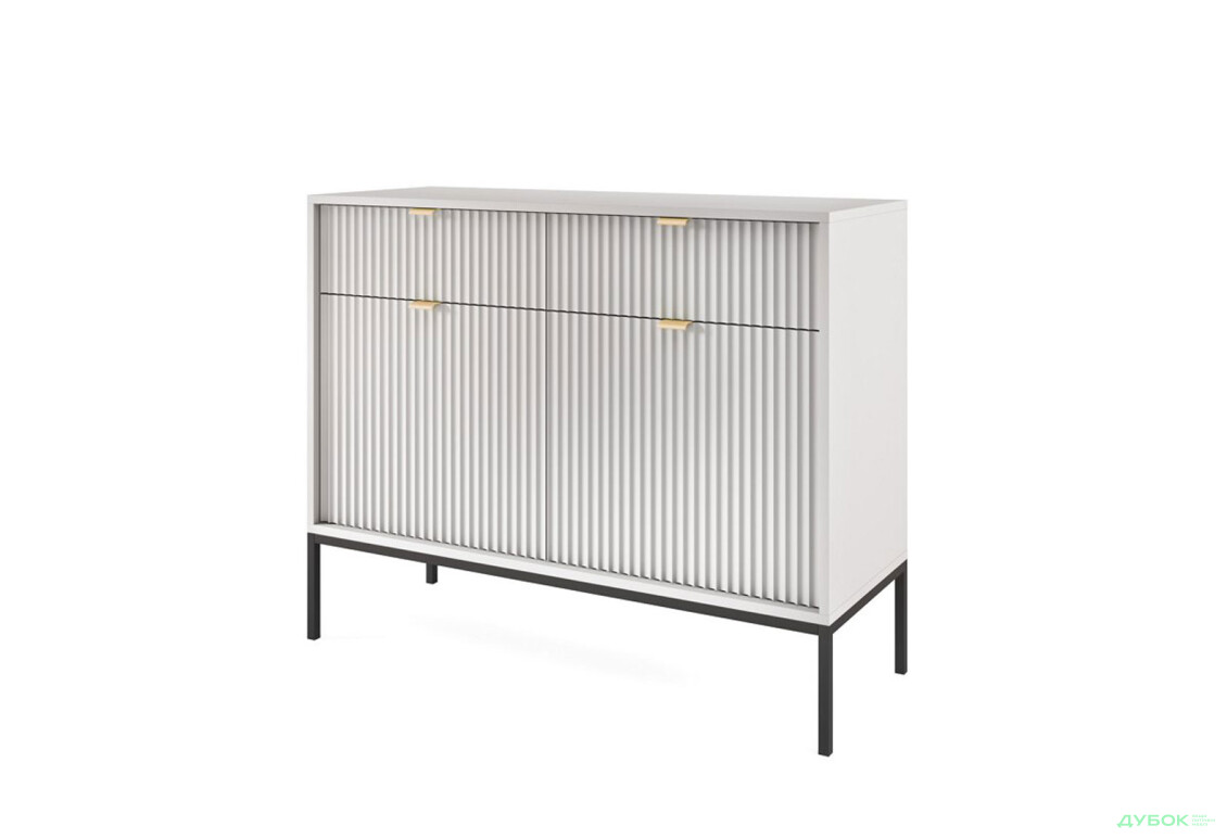 Комод Perfect Home Нова / Nova 2-дверний з 2 шухлядами 104 см, сірий, чорні ніжки - Зображення 1 Зображення 1 - Комод Perfect Home Нова / Nova 2-дверний з 2 шухлядами 104 см, сірий, чорні ніжки