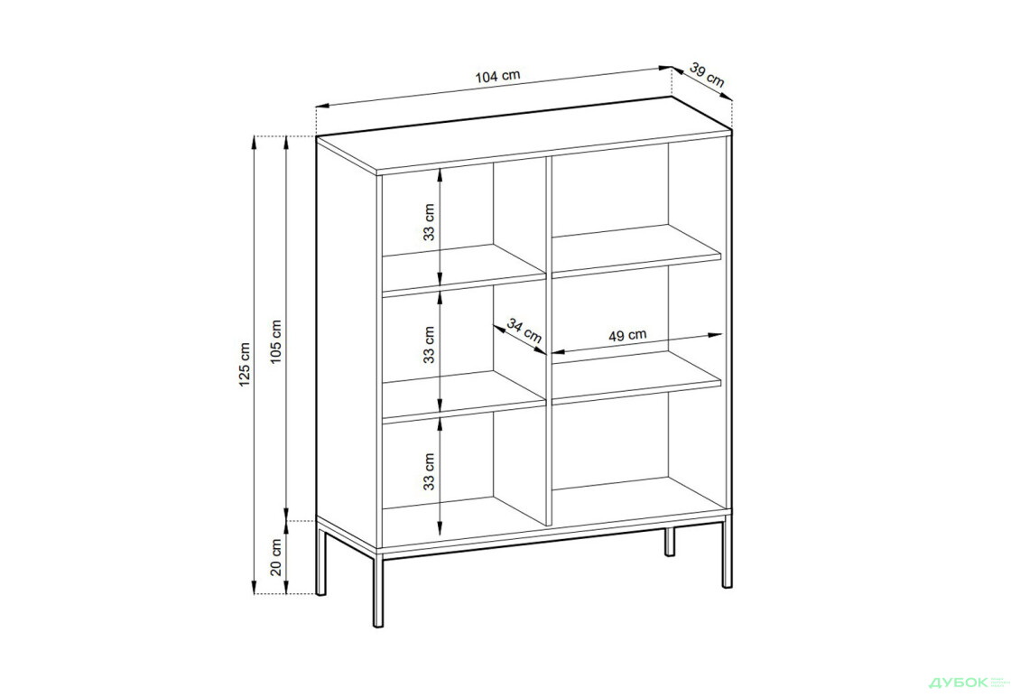 Комод Perfect Home Нова / Nova 2-дверный 104 см, серый, черные ножки - Изображение 5 Изображение 5 - Комод Perfect Home Нова / Nova 2-дверный 104 см, серый, черные ножки