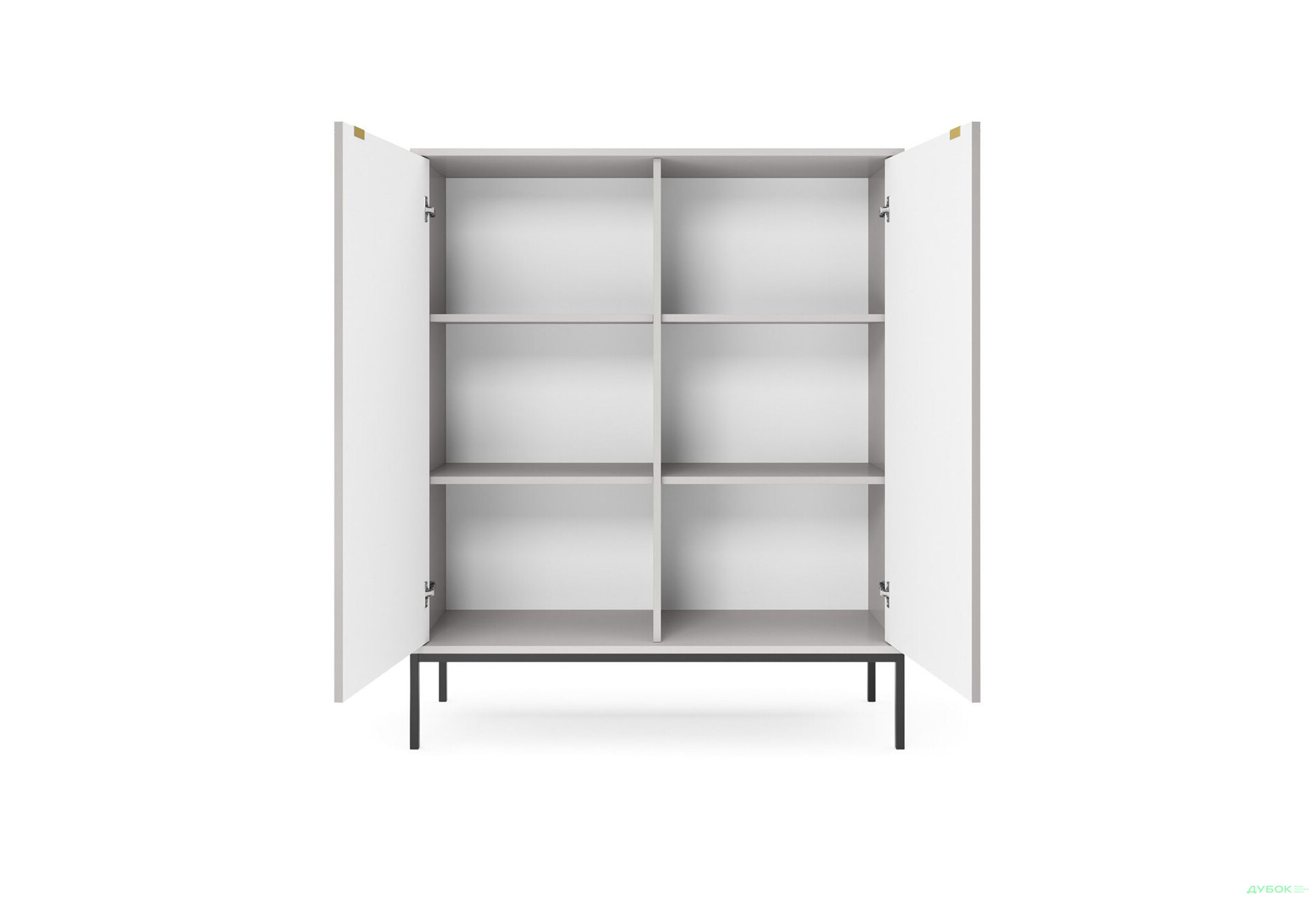 Комод Perfect Home Нова / Nova 2-дверный 104 см, серый, черные ножки - Изображение 4 Изображение 4 - Комод Perfect Home Нова / Nova 2-дверный 104 см, серый, черные ножки