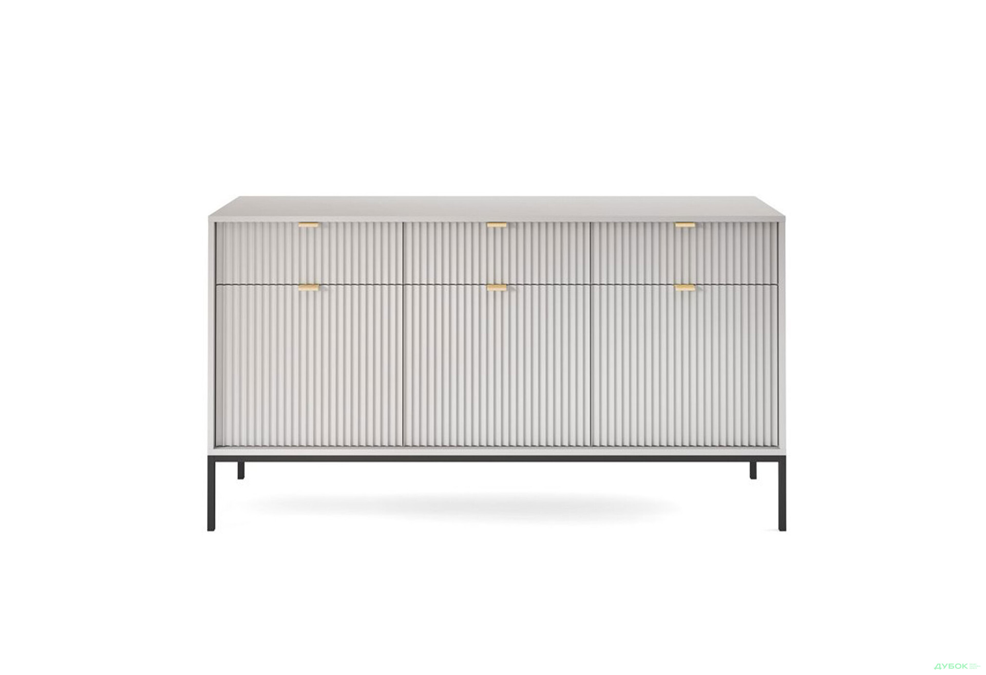 Комод Perfect Home Нова / Nova 3-дверний з 3 шухлядами 154 см, сірий, чорні ніжки - Зображення 2 Зображення 2 - Комод Perfect Home Нова / Nova 3-дверний з 3 шухлядами 154 см, сірий, чорні ніжки