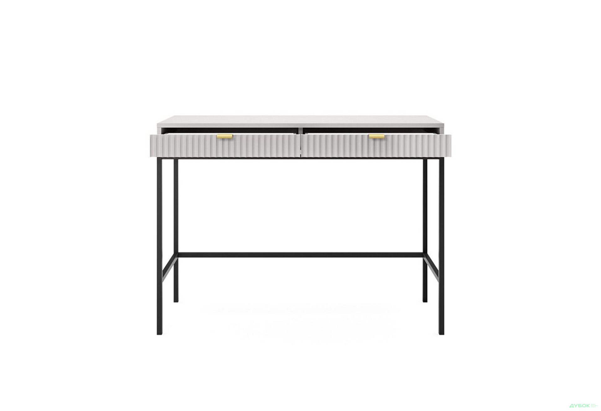 Стіл туалетний Perfect Home Нова / Nova з 2 шухлядами 104 см, сірий, чорні ніжки - Зображення 3 Зображення 3 - Стіл туалетний Perfect Home Нова / Nova з 2 шухлядами 104 см, сірий, чорні ніжки