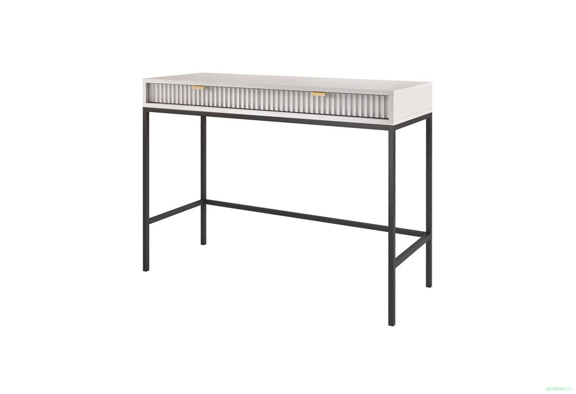 Стіл туалетний Perfect Home Нова / Nova з 2 шухлядами 104 см, сірий, чорні ніжки - Зображення 1 Зображення 1 - Стіл туалетний Perfect Home Нова / Nova з 2 шухлядами 104 см, сірий, чорні ніжки