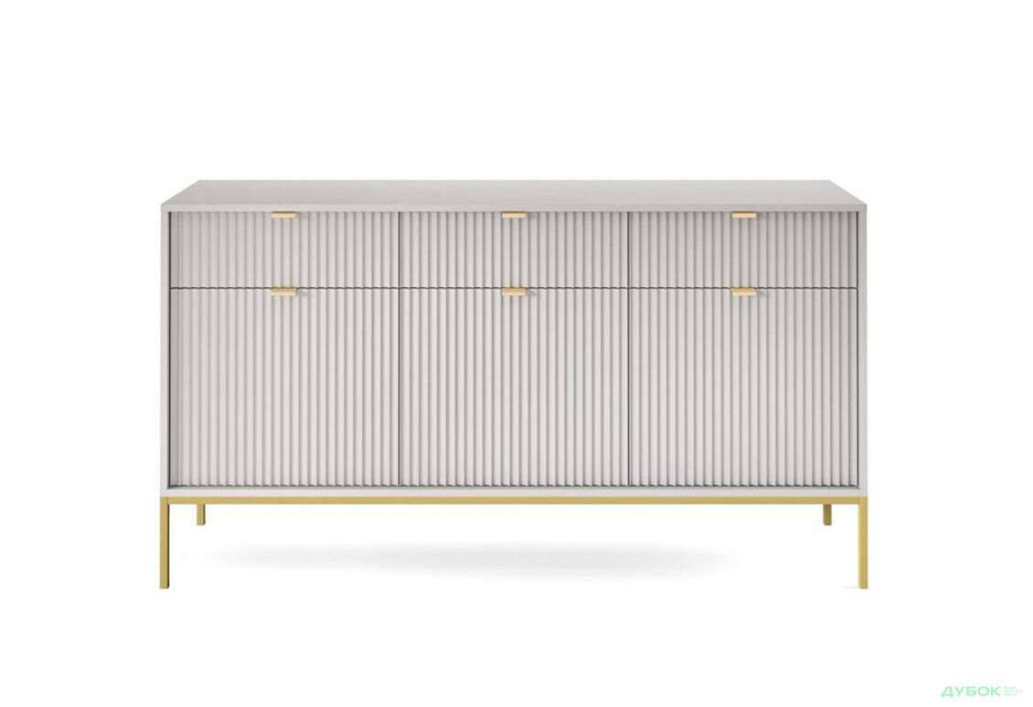 Комод Perfect Home Нова / Nova 3-дверний з 3 шухлядами 154 см, сірий, золоті ніжки - Зображення 2 Зображення 2 - Комод Perfect Home Нова / Nova 3-дверний з 3 шухлядами 154 см, сірий, золоті ніжки
