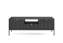 Тумба під ТВ Perfect Home Нова / Nova з 2 дверками, шухлядою та поличкою 154 см, чорний, чорні ніжки - Зображення 2 Зображення 2 - Тумба під ТВ Perfect Home Нова / Nova з 2 дверками, шухлядою та поличкою 154 см, чорний, чорні ніжки