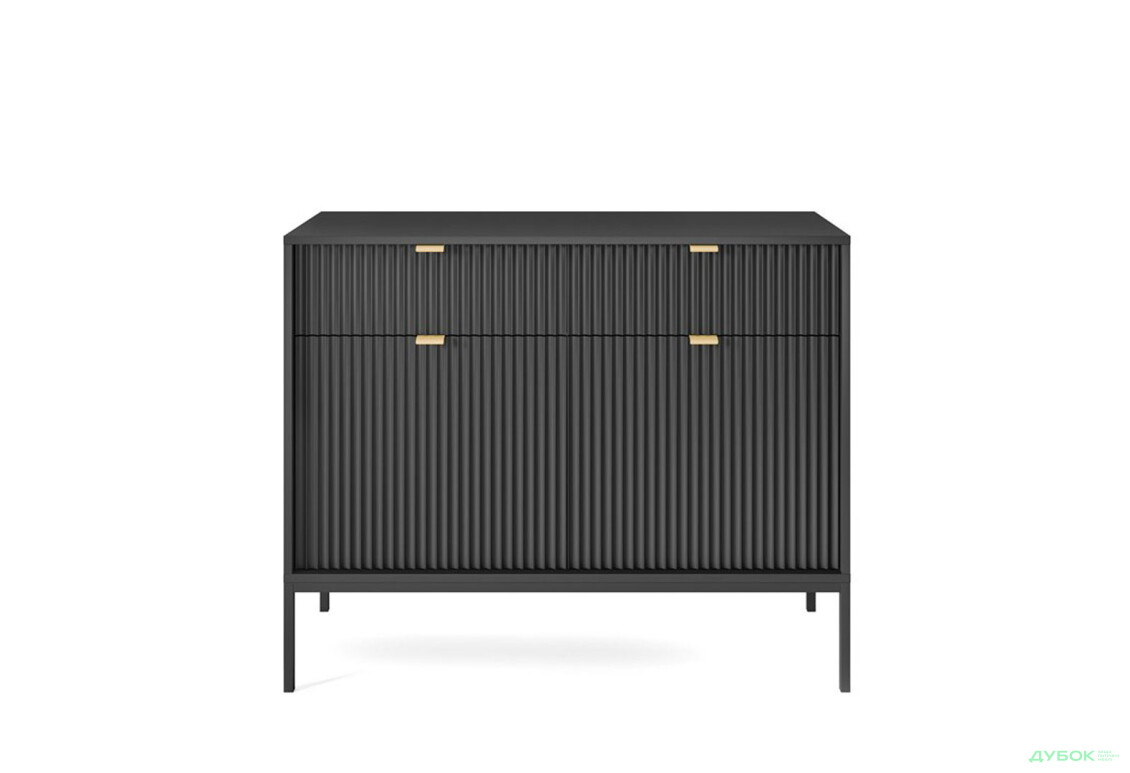 Изображение 2 - Комод Perfect Home Нова / Nova 2-дверный с 2 ящиками 104 см, черный, черные ножки