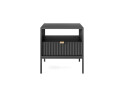 Приліжкова тумба Perfect Home Нова / Nova з шухлядою та полицею 54 см, чорний, чорні ніжки - Зображення 2 Зображення 2 - Приліжкова тумба Perfect Home Нова / Nova з шухлядою та полицею 54 см, чорний, чорні ніжки