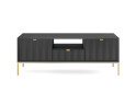 Тумба під ТВ Perfect Home Нова / Nova з 2 дверками, шухлядою та поличкою 154 см, чорний, золоті ніжки - Зображення 2 Зображення 2 - Тумба під ТВ Perfect Home Нова / Nova з 2 дверками, шухлядою та поличкою 154 см, чорний, золоті ніжки