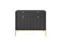 Комод Perfect Home Нова / Nova 2-дверний з 2 шухлядами 104 см, чорний, золоті ніжки - Зображення 2 Зображення 2 - Комод Perfect Home Нова / Nova 2-дверний з 2 шухлядами 104 см, чорний, золоті ніжки