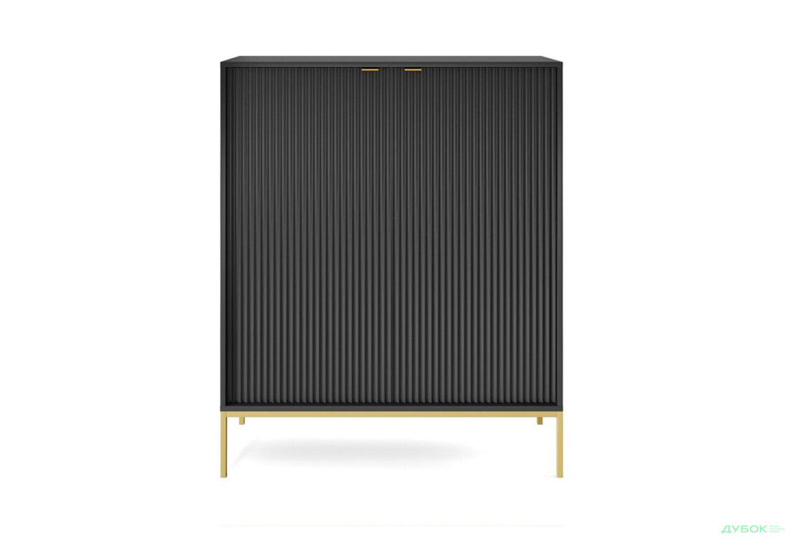 Комод Perfect Home Нова / Nova 2-дверний 104 см, чорний, золоті ніжки - Зображення 2 Зображення 2 - Комод Perfect Home Нова / Nova 2-дверний 104 см, чорний, золоті ніжки