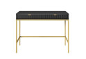 Стіл туалетний Perfect Home Нова / Nova з 2 шухлядами 104 см, чорний, золоті ніжки - Зображення 2 Зображення 2 - Стіл туалетний Perfect Home Нова / Nova з 2 шухлядами 104 см, чорний, золоті ніжки