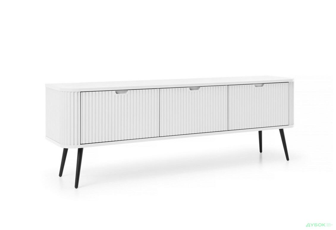 Тумба под ТВ Perfect Home Зова / Zova с 3 дверками 168 см, белый, черные ножки - Изображение 5 Изображение 5 - Тумба под ТВ Perfect Home Зова / Zova с 3 дверками 168 см, белый, черные ножки