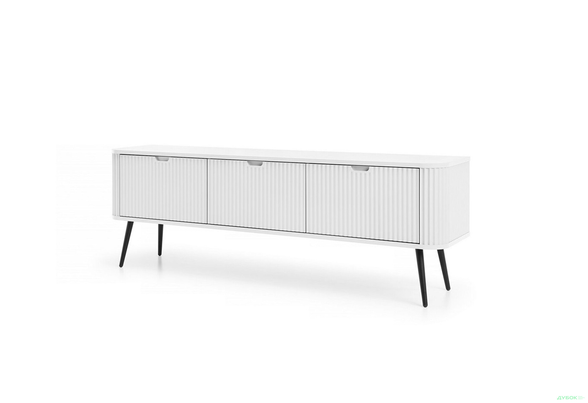Тумба под ТВ Perfect Home Зова / Zova с 3 дверками 168 см, белый, черные ножки - Изображение 1 Изображение 1 - Тумба под ТВ Perfect Home Зова / Zova с 3 дверками 168 см, белый, черные ножки