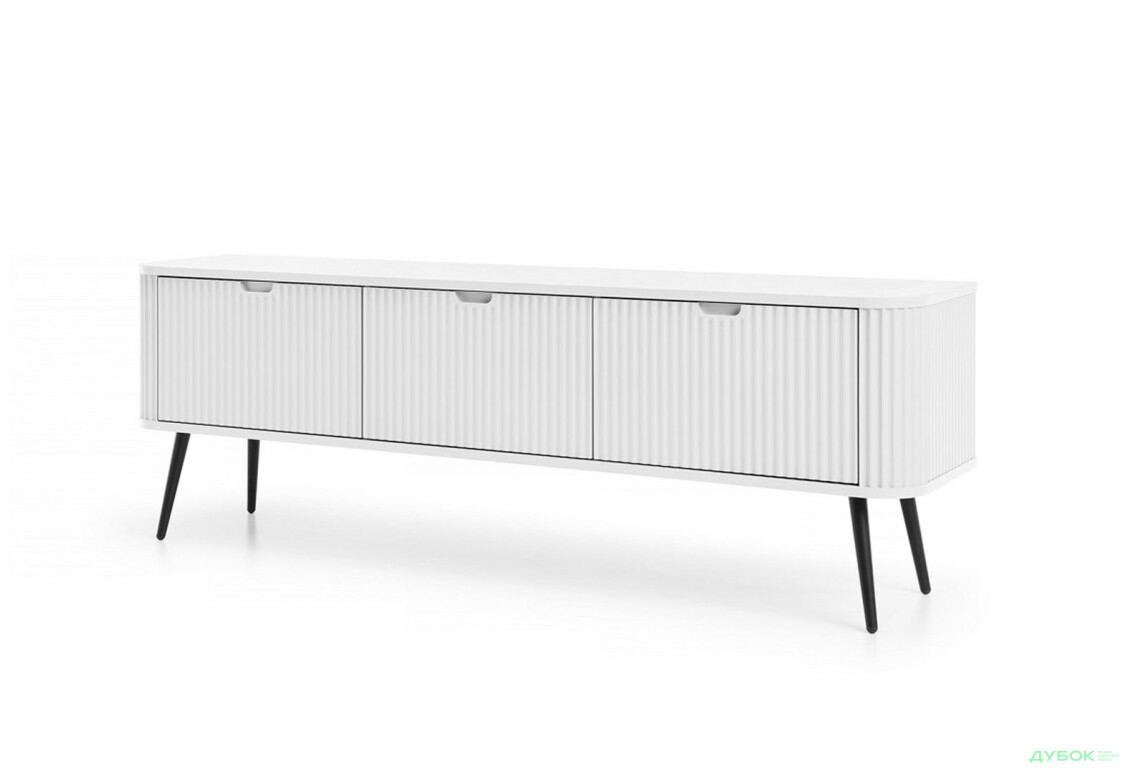 Тумба под ТВ Perfect Home Зова / Zova с 3 дверками 168 см, белый, черные ножки - Изображение 1 Изображение 1 - Тумба под ТВ Perfect Home Зова / Zova с 3 дверками 168 см, белый, черные ножки