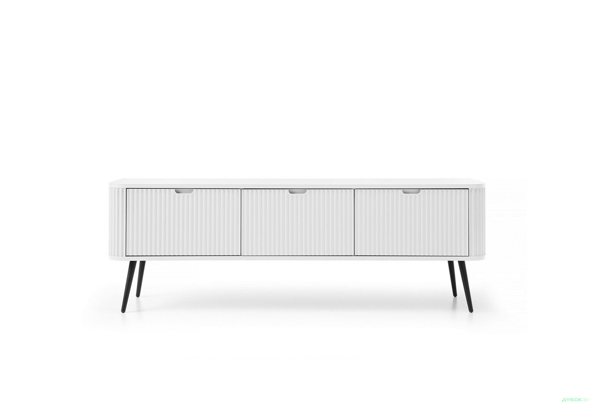 Тумба под ТВ Perfect Home Зова / Zova с 3 дверками 168 см, белый, черные ножки - Изображение 2 Изображение 2 - Тумба под ТВ Perfect Home Зова / Zova с 3 дверками 168 см, белый, черные ножки