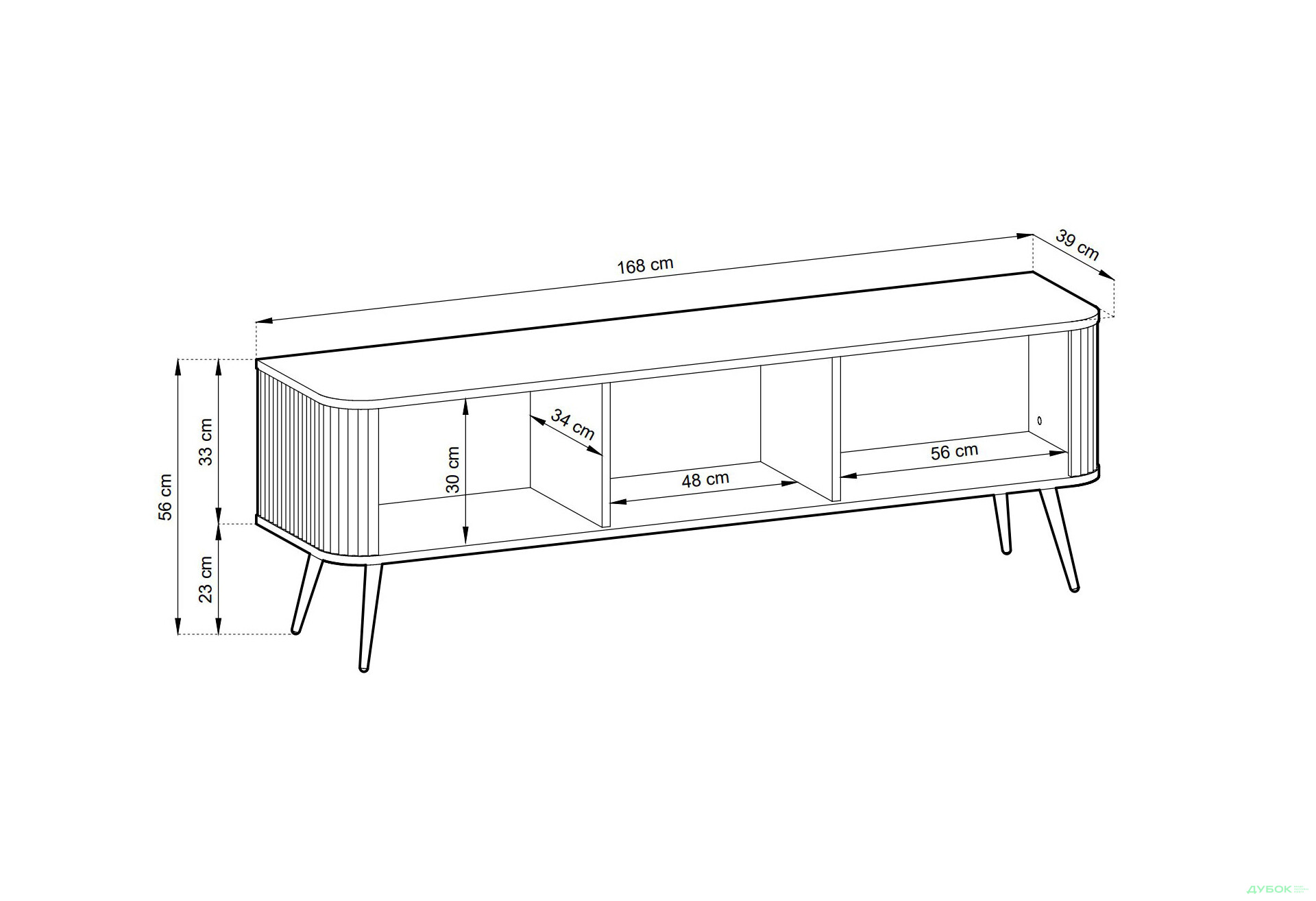 Тумба под ТВ Perfect Home Зова / Zova с 3 дверками 168 см, белый, черные ножки - Изображение 6 Изображение 6 - Тумба под ТВ Perfect Home Зова / Zova с 3 дверками 168 см, белый, черные ножки