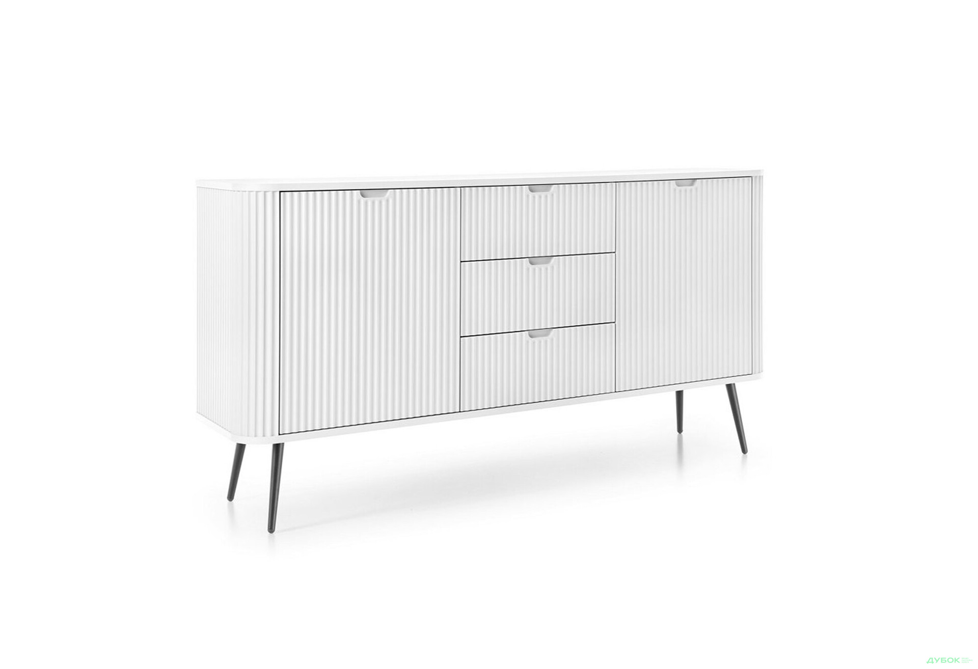 Комод Perfect Home Зова / Zova 2-дверний з 3 шухлядами 168 см, білий, чорні ніжки - Зображення 5 Зображення 5 - Комод Perfect Home Зова / Zova 2-дверний з 3 шухлядами 168 см, білий, чорні ніжки