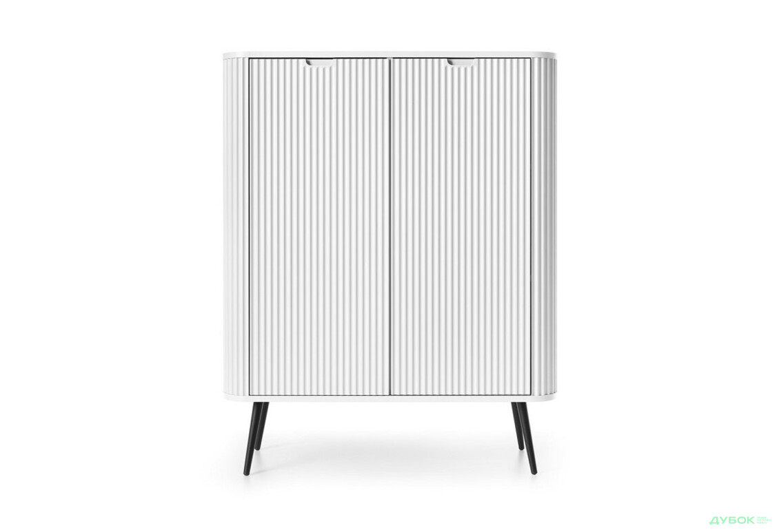 Комод Perfect Home Зова / Zova 2-дверний 103 см, білий, чорні ніжки - Зображення 2 Зображення 2 - Комод Perfect Home Зова / Zova 2-дверний 103 см, білий, чорні ніжки