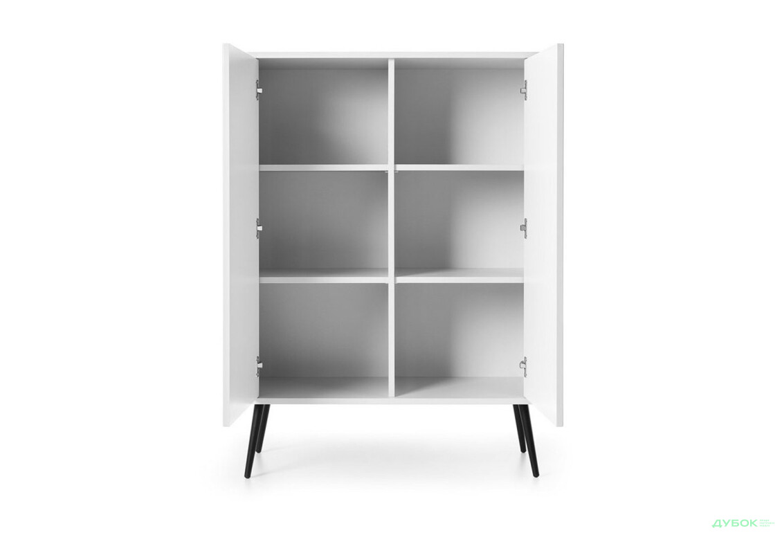 Комод Perfect Home Зова / Zova 2-дверний 103 см, білий, чорні ніжки - Зображення 3 Зображення 3 - Комод Perfect Home Зова / Zova 2-дверний 103 см, білий, чорні ніжки