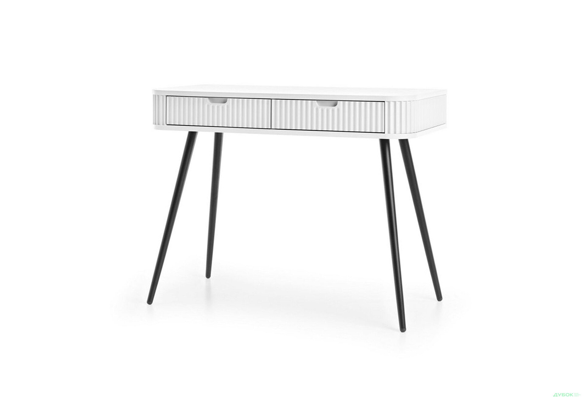 Стол туалетный Perfect Home Зова / Zova с 2 ящиками 103 см, белый, черные ножки - Изображение 1 Изображение 1 - Стол туалетный Perfect Home Зова / Zova с 2 ящиками 103 см, белый, черные ножки