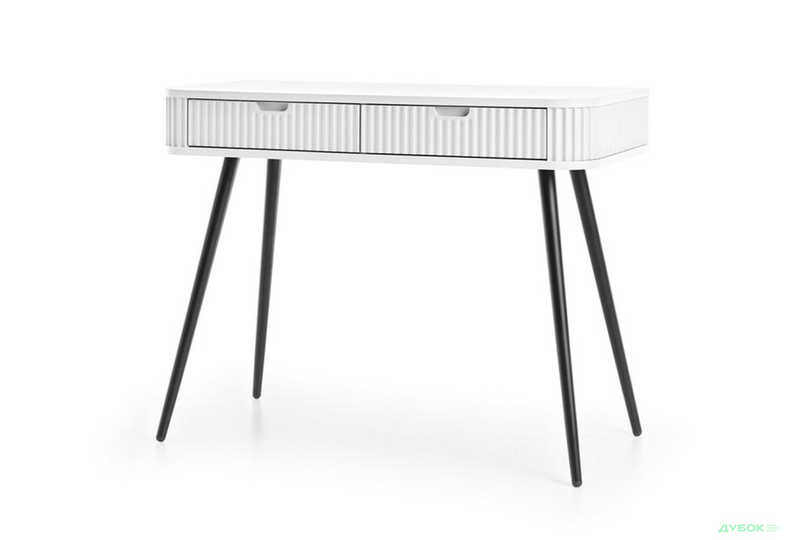 Стол туалетный Perfect Home Зова / Zova с 2 ящиками 103 см, белый, черные ножки - Изображение 1 Изображение 1 - Стол туалетный Perfect Home Зова / Zova с 2 ящиками 103 см, белый, черные ножки