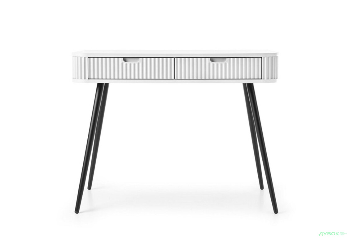 Стол туалетный Perfect Home Зова / Zova с 2 ящиками 103 см, белый, черные ножки - Изображение 2 Изображение 2 - Стол туалетный Perfect Home Зова / Zova с 2 ящиками 103 см, белый, черные ножки