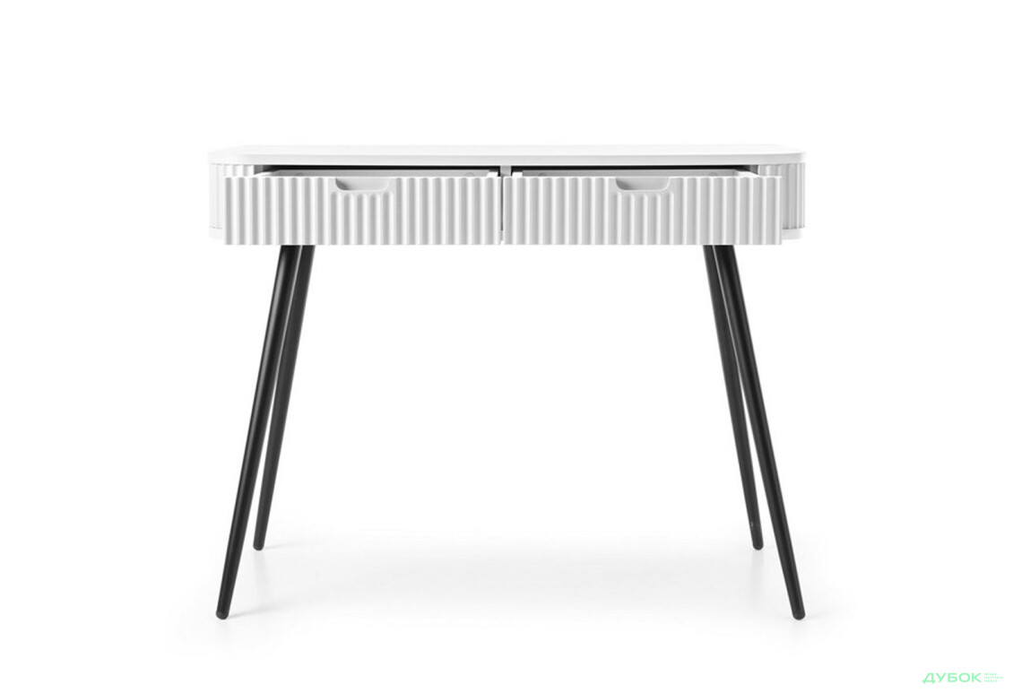 Стол туалетный Perfect Home Зова / Zova с 2 ящиками 103 см, белый, черные ножки - Изображение 3 Изображение 3 - Стол туалетный Perfect Home Зова / Zova с 2 ящиками 103 см, белый, черные ножки