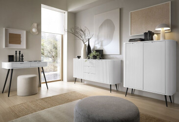 Комплект у вітальню Perfect Home Зова / Zova Білий, чорні ніжки