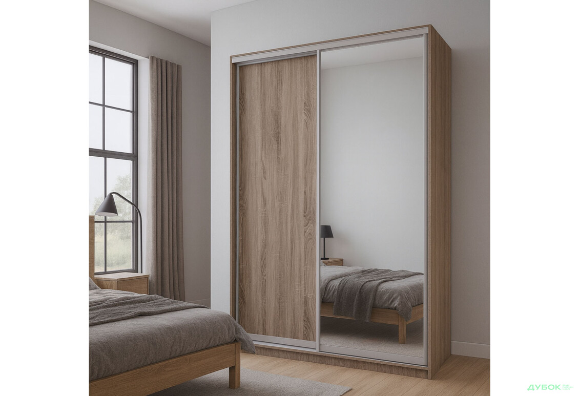 Изображение 2 - Шафа-купе Мебель Стар 2-дверый 1500х2100х600 с зеркалом, дуб сонома трюфель
