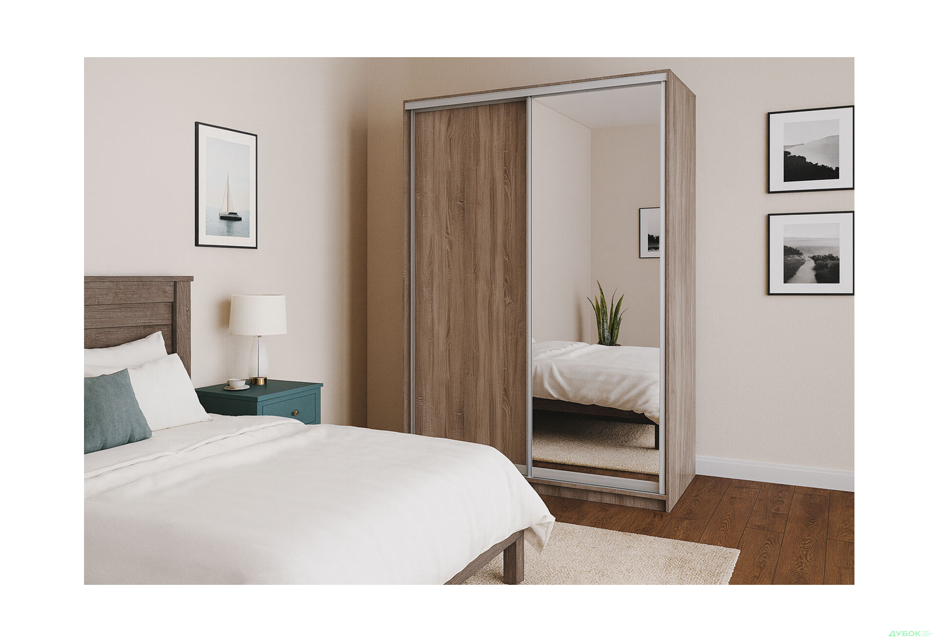 Изображение 3 - Шафа-купе Мебель Стар 2-дверый 1500х2100х600 с зеркалом, дуб сонома трюфель