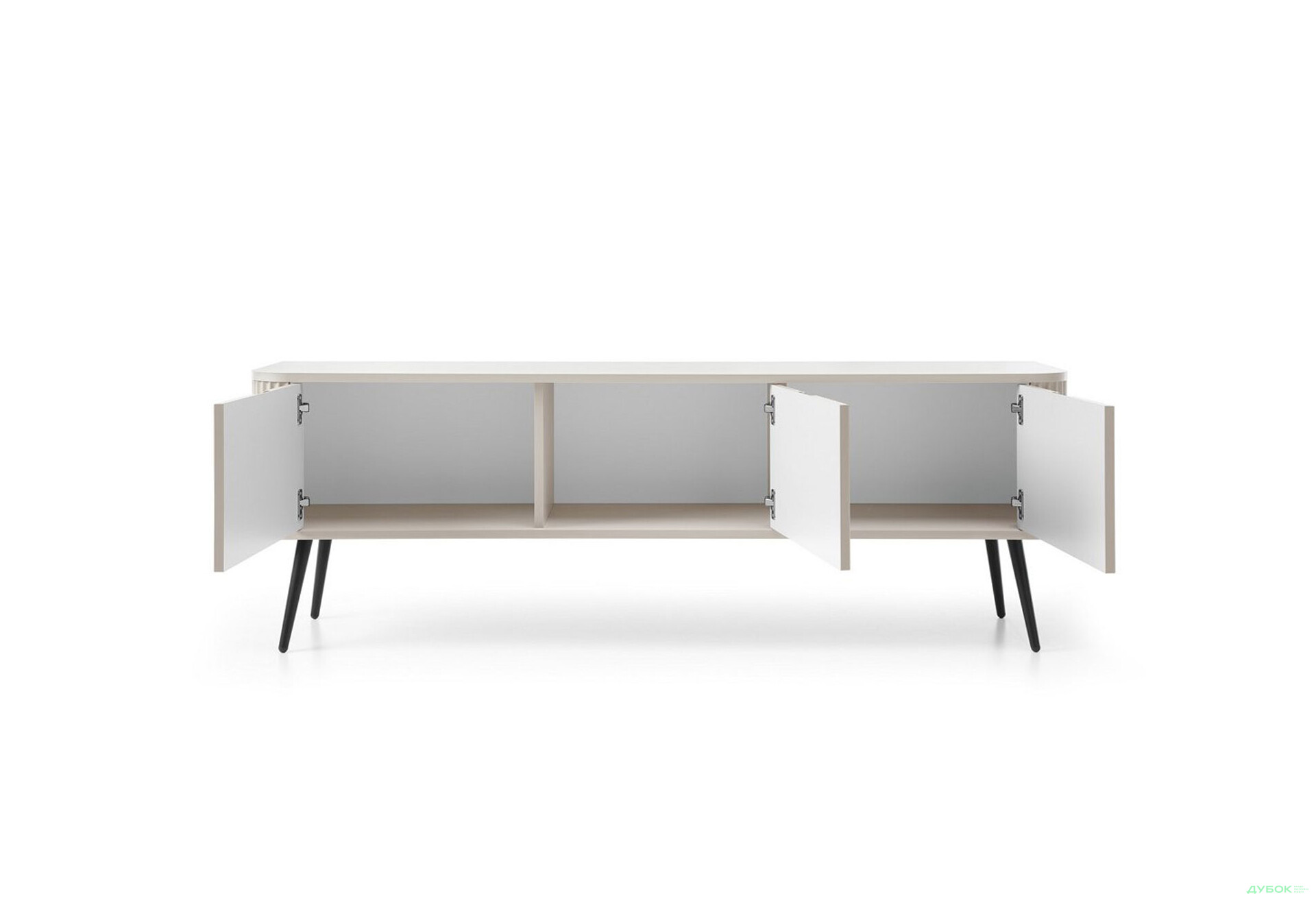 Тумба под ТВ Perfect Home Зова / Zova с 3 дверками 168 см, кашемир, черные ножки - Изображение 3 Изображение 3 - Тумба под ТВ Perfect Home Зова / Zova с 3 дверками 168 см, кашемир, черные ножки