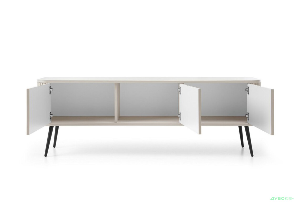 Тумба под ТВ Perfect Home Зова / Zova с 3 дверками 168 см, кашемир, черные ножки - Изображение 3 Изображение 3 - Тумба под ТВ Perfect Home Зова / Zova с 3 дверками 168 см, кашемир, черные ножки