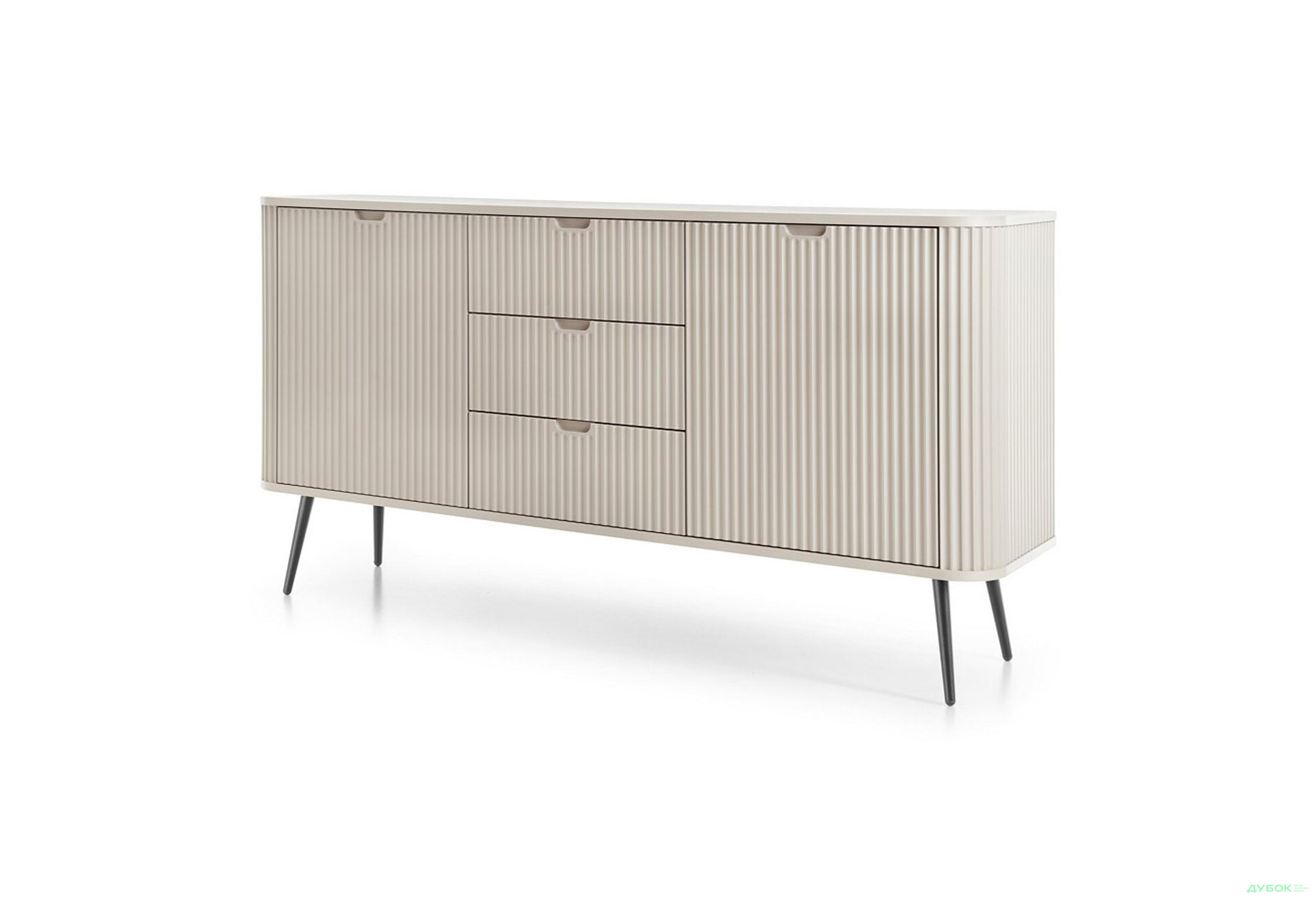 Комод Perfect Home Зова / Zova 2-дверний з 3 шухлядами 168 см, кашемір, чорні ніжки - Зображення 1 Зображення 1 - Комод Perfect Home Зова / Zova 2-дверний з 3 шухлядами 168 см, кашемір, чорні ніжки