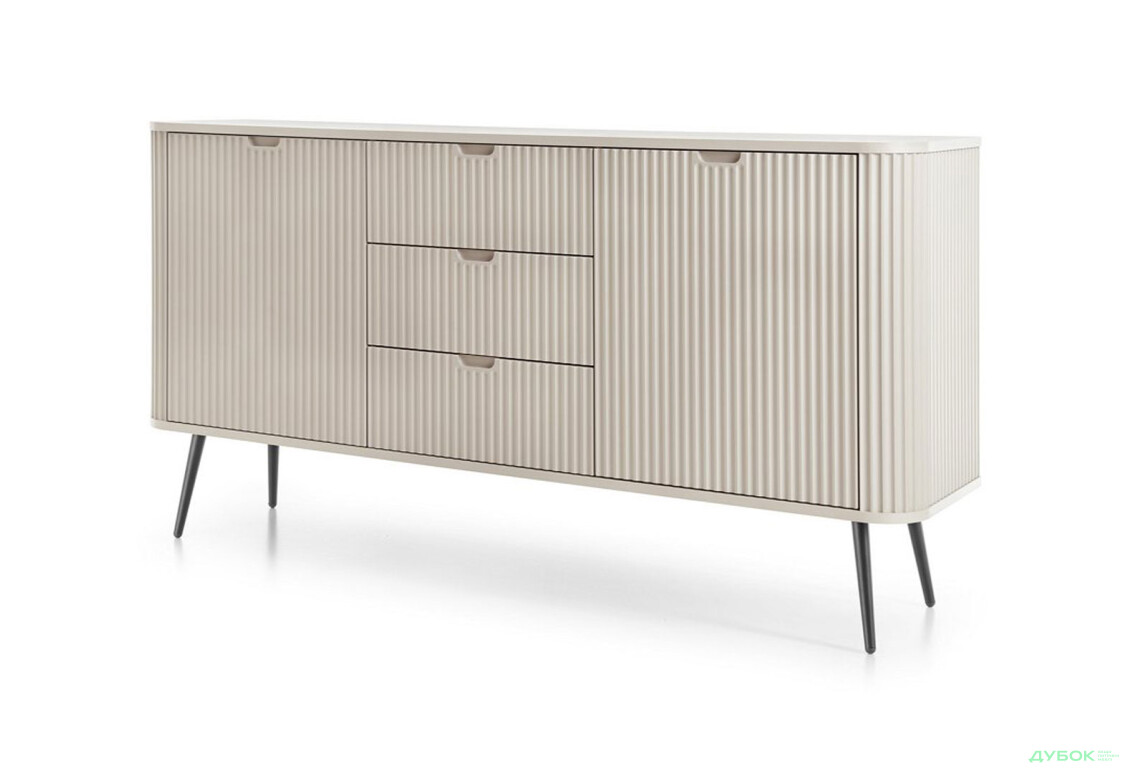 Комод Perfect Home Зова / Zova 2-дверний з 3 шухлядами 168 см, кашемір, чорні ніжки - Зображення 1 Зображення 1 - Комод Perfect Home Зова / Zova 2-дверний з 3 шухлядами 168 см, кашемір, чорні ніжки