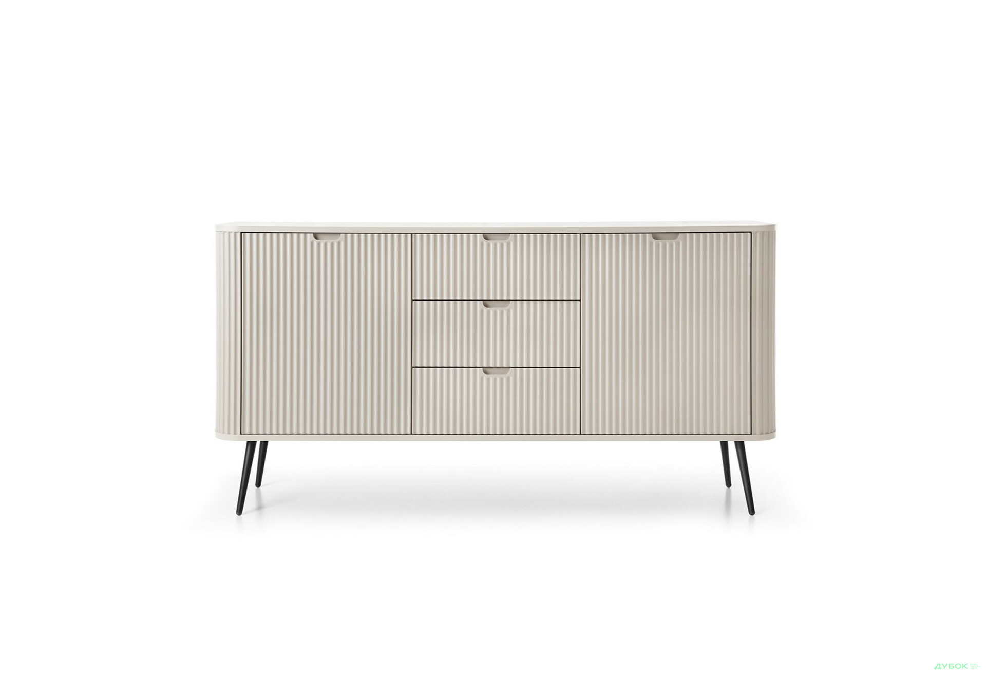 Комод Perfect Home Зова / Zova 2-дверний з 3 шухлядами 168 см, кашемір, чорні ніжки - Зображення 2 Зображення 2 - Комод Perfect Home Зова / Zova 2-дверний з 3 шухлядами 168 см, кашемір, чорні ніжки