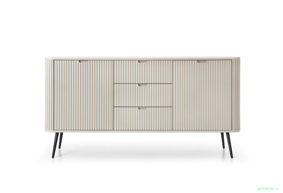 Комод Perfect Home Зова / Zova 2-дверний з 3 шухлядами 168 см, кашемір, чорні ніжки - Зображення 2 Зображення 2 - Комод Perfect Home Зова / Zova 2-дверний з 3 шухлядами 168 см, кашемір, чорні ніжки