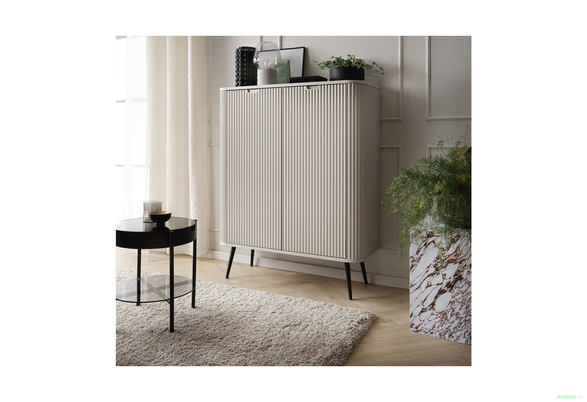 Комод Perfect Home Зова / Zova 2-дверний 103 см, кашемір, чорні ніжки - Зображення 4 Зображення 4 - Комод Perfect Home Зова / Zova 2-дверний 103 см, кашемір, чорні ніжки