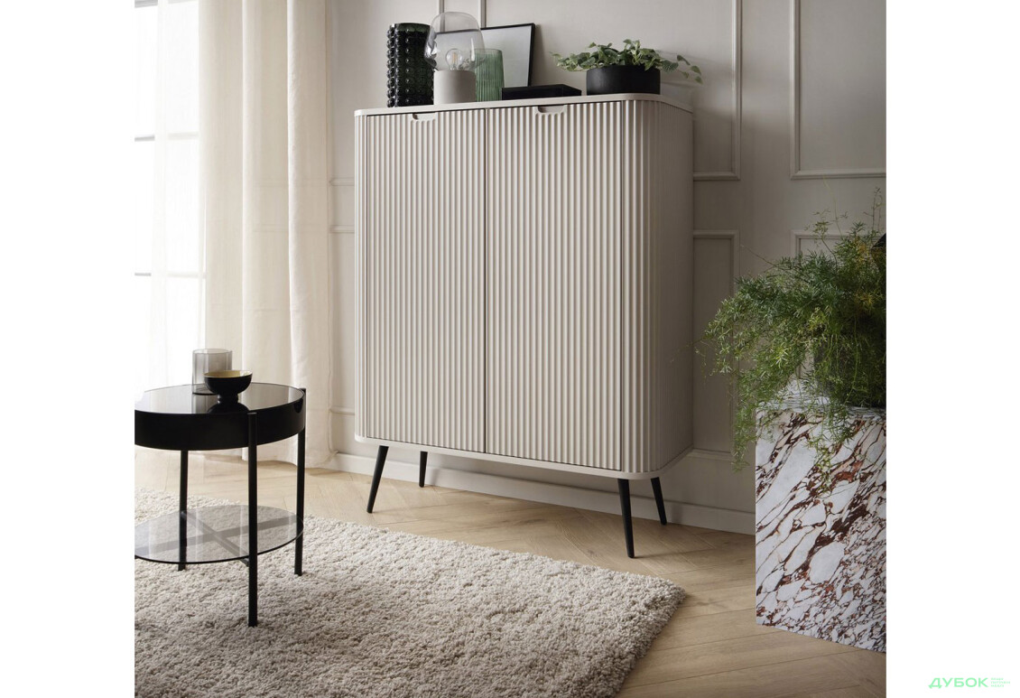 Комод Perfect Home Зова / Zova 2-дверний 103 см, кашемір, чорні ніжки - Зображення 4 Зображення 4 - Комод Perfect Home Зова / Zova 2-дверний 103 см, кашемір, чорні ніжки