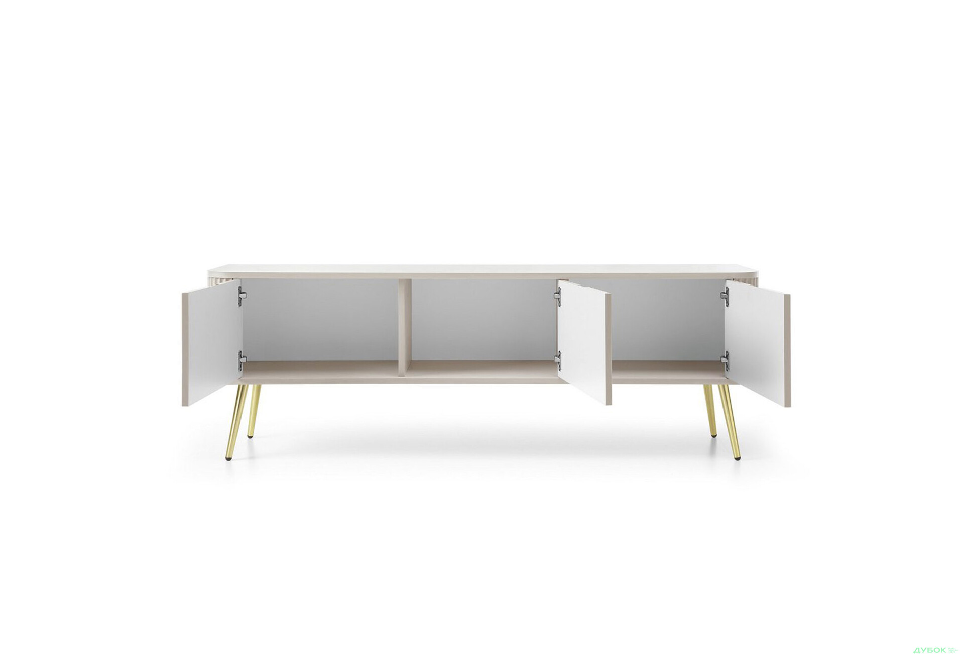 Тумба під ТВ Perfect Home Зова / Zova з 3 дверками 168 см, кашемір, золоті ніжки - Зображення 3 Зображення 3 - Тумба під ТВ Perfect Home Зова / Zova з 3 дверками 168 см, кашемір, золоті ніжки