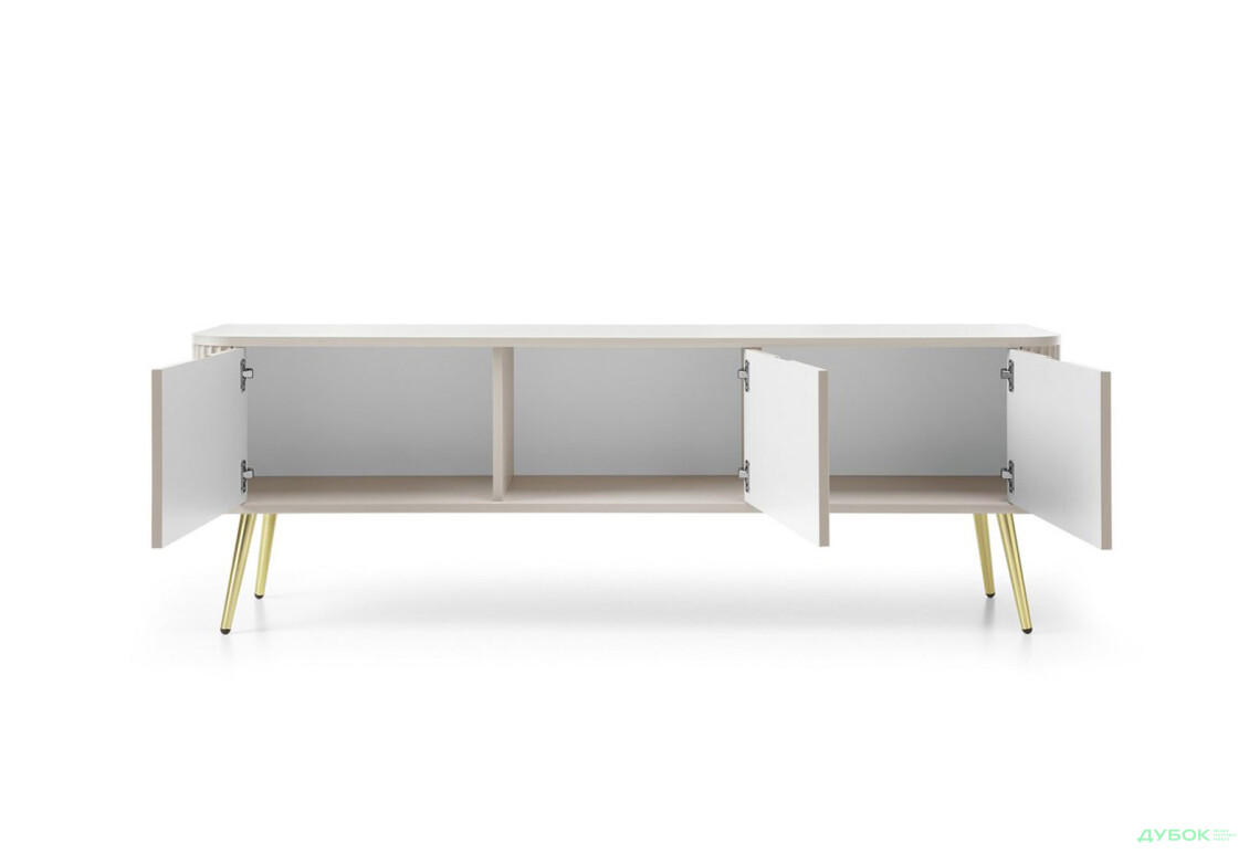 Тумба під ТВ Perfect Home Зова / Zova з 3 дверками 168 см, кашемір, золоті ніжки - Зображення 3 Зображення 3 - Тумба під ТВ Perfect Home Зова / Zova з 3 дверками 168 см, кашемір, золоті ніжки