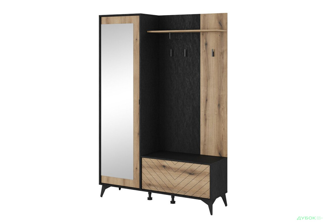 Передпокій Perfect Home Діамонд / Diamond Чорний / дуб евок - Зображення 1 Зображення 1 - Передпокій Perfect Home Діамонд / Diamond Чорний / дуб евок