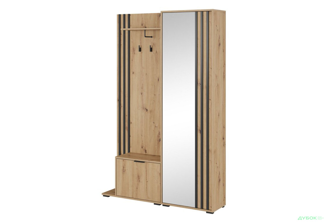 Передпокій Perfect Home Неллі / Nelly Дуб артизан / чорний - Зображення 1 Зображення 1 - Передпокій Perfect Home Неллі / Nelly Дуб артизан / чорний