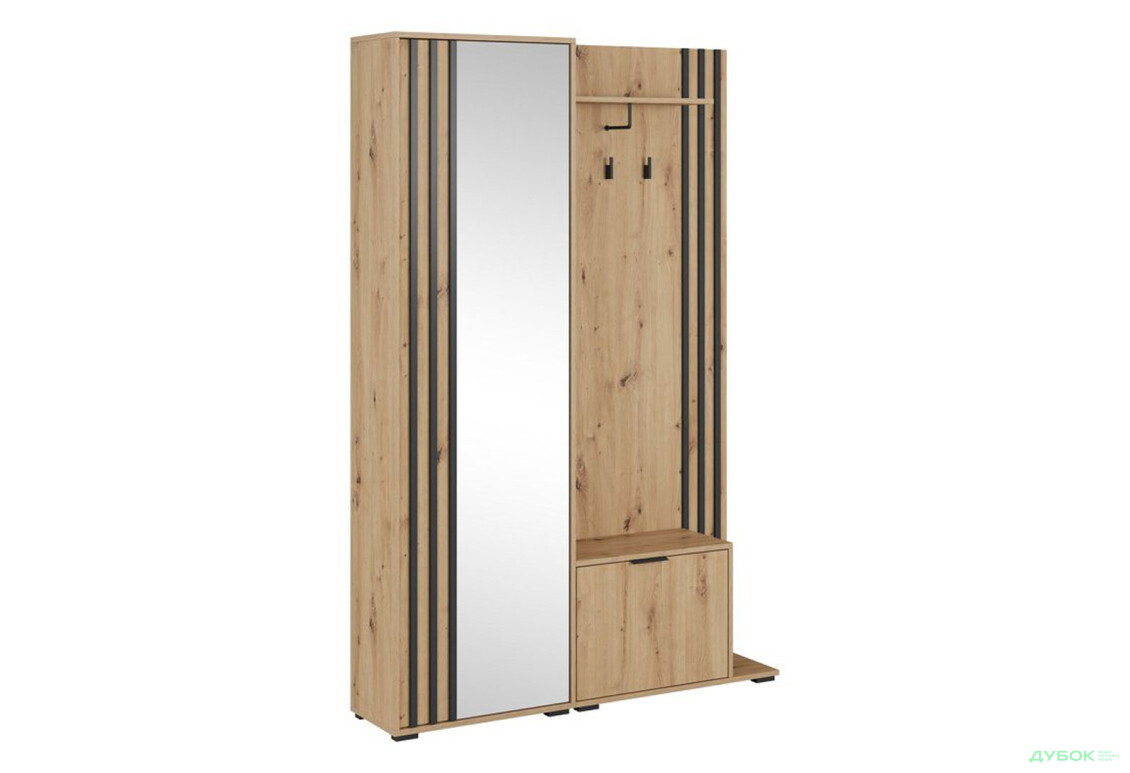 Передпокій Perfect Home Неллі / Nelly Дуб артизан / чорний - Зображення 4 Зображення 4 - Передпокій Perfect Home Неллі / Nelly Дуб артизан / чорний