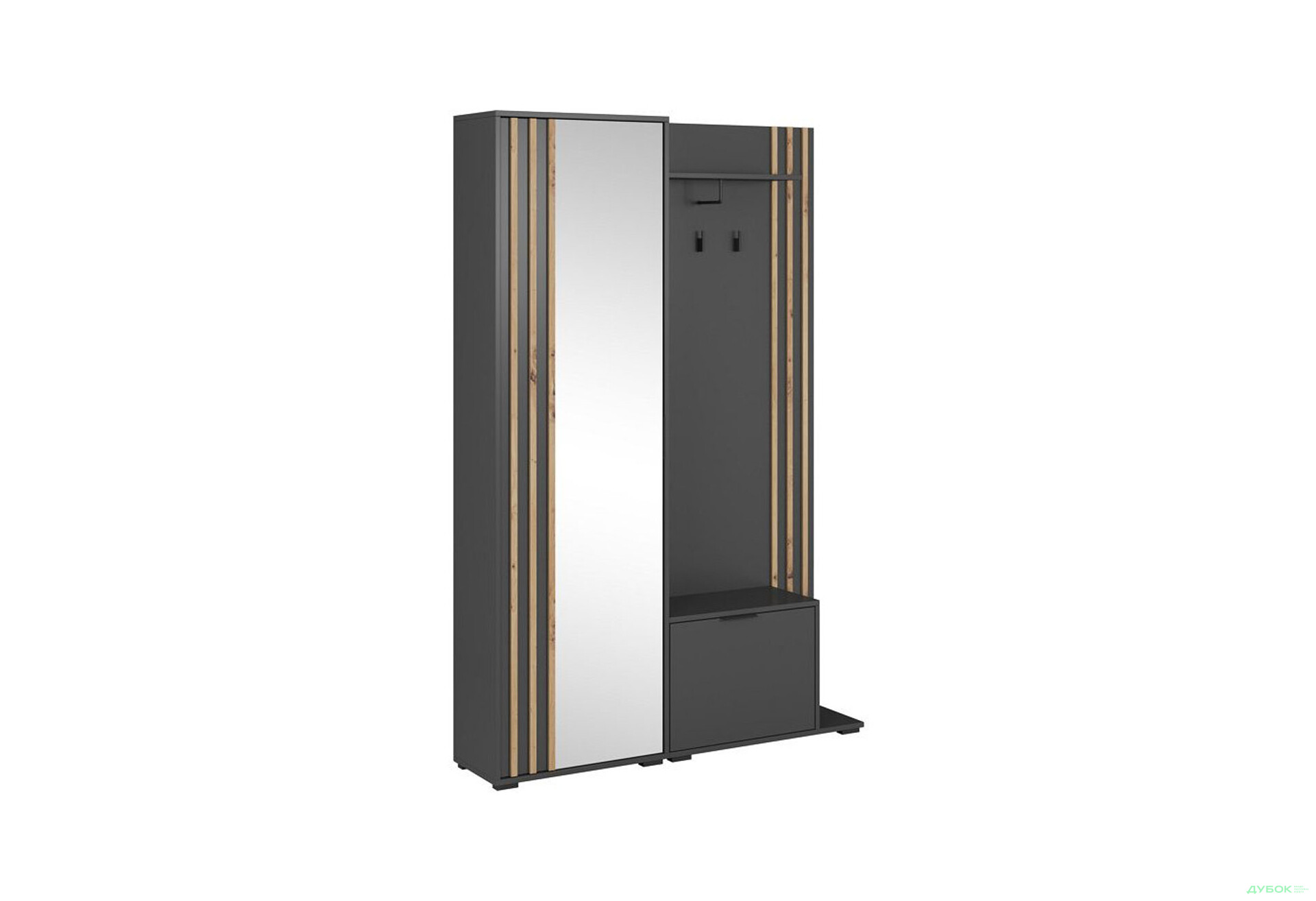 Передпокій Perfect Home Неллі / Nelly Графіт / дуб артизан - Зображення 4 Зображення 4 - Передпокій Perfect Home Неллі / Nelly Графіт / дуб артизан