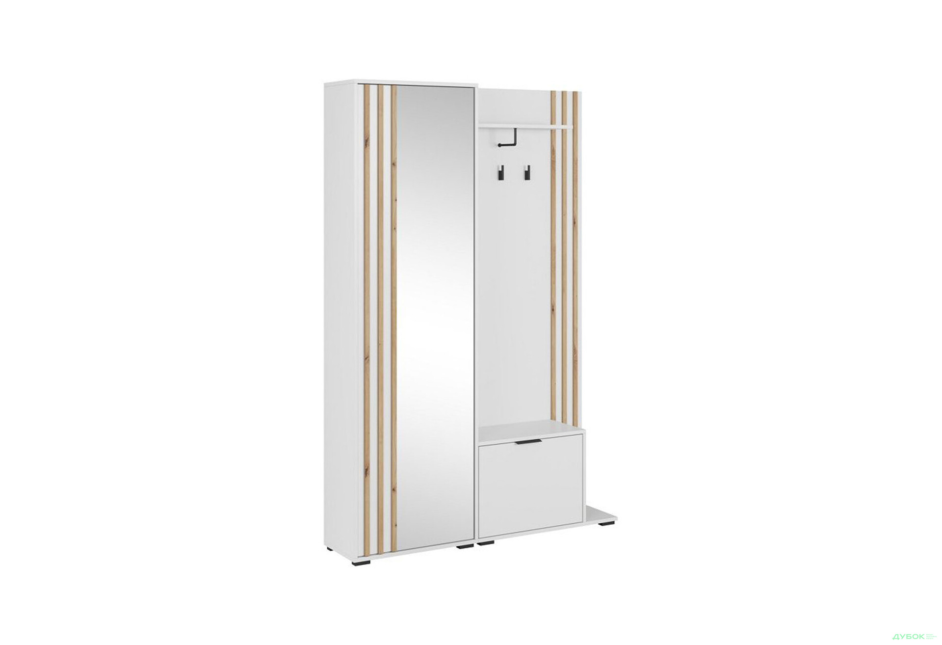 Передпокій Perfect Home Неллі / Nelly Білий / дуб артизан - Зображення 4 Зображення 4 - Передпокій Perfect Home Неллі / Nelly Білий / дуб артизан